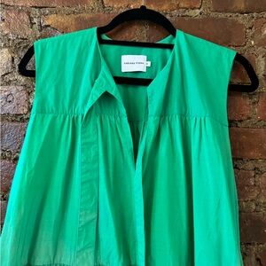 Fabiana pigna green  tiered  maxi dress cotton S